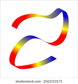 blue yellow red flag color gradient ribbon vector eps