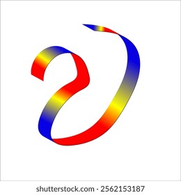 blue yellow red flag color gradient ribbon vector eps