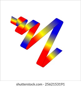 blue yellow red flag color gradient ribbon vector eps