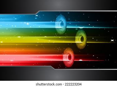 Blue yellow red Light Abstract Technology background for computer graphic website and internet. stars, aura. beam.