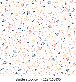 Blue Yellow Red Tiny Seed Texture, Seamless Vector Pattern, Bright Hand Drawn Nature Illustration for Trendy Fashion Prints, Wallpaper, Stationery, Elegant Home Decor, Gift Wrap & Pretty Backgrounds 