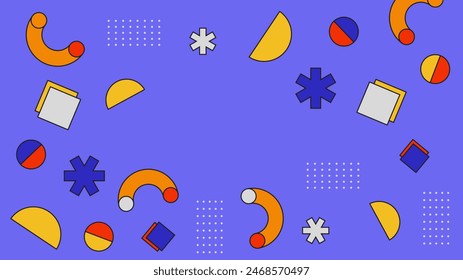 Azul amarillo y rojo Vector moderno memphis hipster fondo