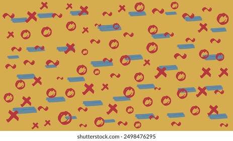 Fondo de confeti orgánico de Vector amarillo y rojo azul con Formas