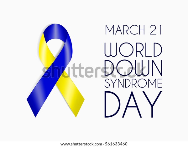 Blue Yellow Ribbon World Down Syndrome Stock Vector (Royalty Free ...