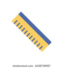 Blue and yellow ruler on White Background for measurements