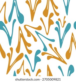 Blue and Yellow seamless abstract pattern with organic curved shapes, texture ideal for textiles, packaging, wallpaper, wrapping, and modern design elements.