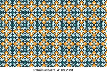 Blue and Yellow Seamless Azulejo Floor tile oriental vintage seamless textures