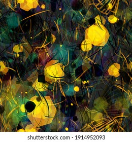 Textura transparente azul y amarilla con trazos y manchas. Resumen de fondo vectorial para página web, fondo de banners, tela, decoración doméstica, envoltura