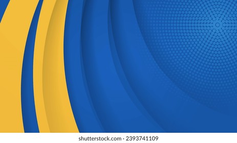 Blue and yellow shiny triangle lines stripes and waves abstract background vector presentation design with modern and futuristic corporate concept