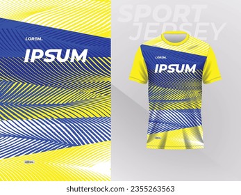 plantilla de diseño de simulación de camisa azul amarilla para la camiseta deportiva