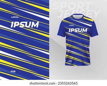 plantilla de diseño de simulación de camisa azul amarilla para la camiseta deportiva