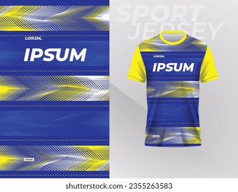 blue yellow shirt mockup design template for sport jersey