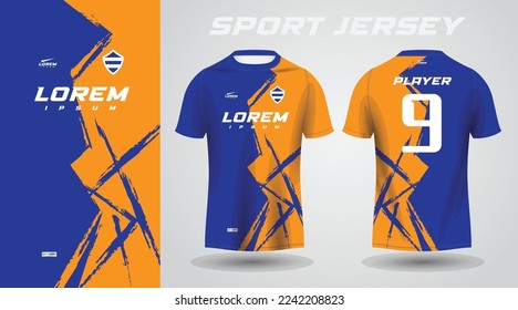 diseño jersey deportivo de camisa amarilla azul