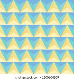 Blue and yellow soft color triangle geometric pattern vector