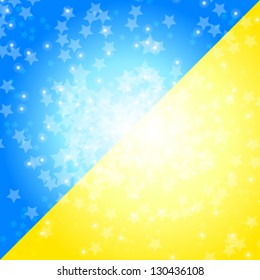 Blue Yellow star bright background