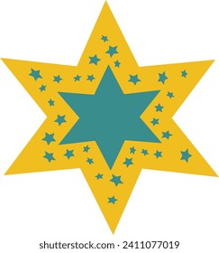 Blue and Yellow Star Design