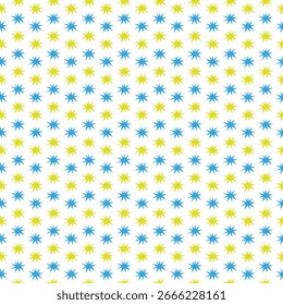 Patrón de repetición de estallido estelar azul y amarillo