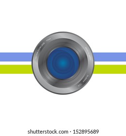 blue yellow stripe camera lens