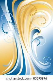 Blue with yellow stripes background with beads.Background.Banner.
