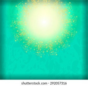 Blue, yellow, summer background, backdrop, poster with sun and sea