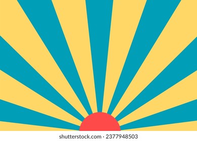 Fondo azul y amarillo de la cresta de sol