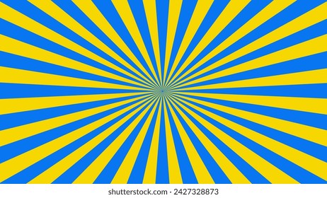 Blue and yellow sunburst background