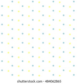 Blue and yellow Tiny  Dots on white Background