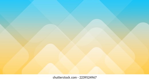 Blue and Yellow Translucent Geometric Shapes - Background with Copyspace, Place, Room for Text, Design for Web, Technology or Science, Base for Presentations, Posters, Placards, Covers or Brochures