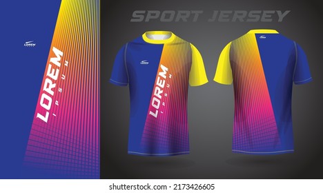 blue yellow t-shirt sport jersey design