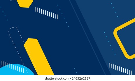 Blue and yellow vector creative geometric design for abstract background with shapes and memphis style
