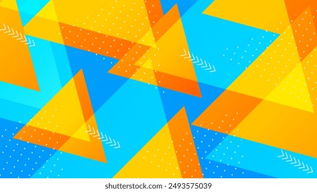 Blue and yellow vector gradient abstract background with shapes elements