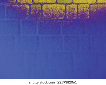 Fondo vectorial azul y amarillo de las losas de pavimento cubiertas de nieve. Papel de escritorio UHD 4K. Para pantalla, escritorio, diseño de sitio, superposición, esténcil, banner, estilización, diseño y polígrafo. Textura