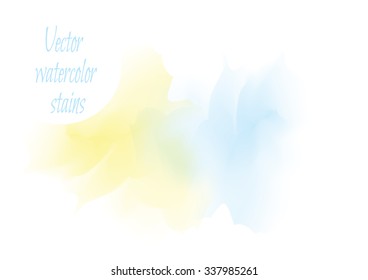 Blue and yellow vector watercolor stains.