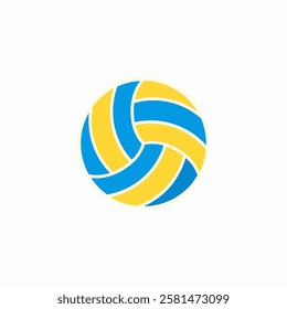 Blue and yellow volleyball illustration Vector