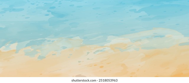 Fondo azul y amarillo de la textura del Vector de la acuarela para el cartel, cubierta, Anuncio, volante, tarjetas. Dibujado a mano ilustración de verano para el diseño. Fondo minimalista de verano. Textura de papel. Vector