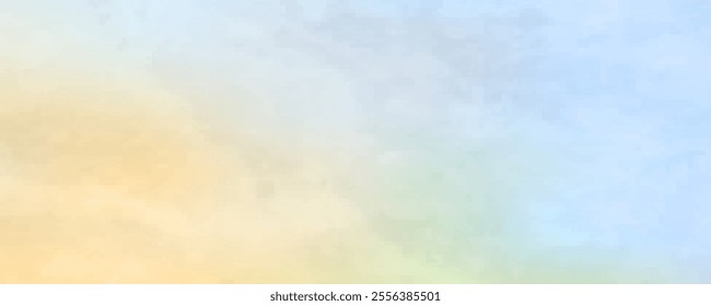 Blue and yellow watercolor vector texture background for poster, cover, banner, flyer, cards. Hand drawn summer illustration for design. Summer minimalistic background. Paper texture.