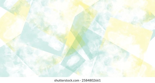 Blue and yellow watercolor vector texture background for poster, cover, banner, flyer, cards. Hand drawn summer illustration for design