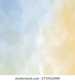 Blau und gelb Aquarell Vektor Textur Hintergrund, handgezeichnet Sommer-Design