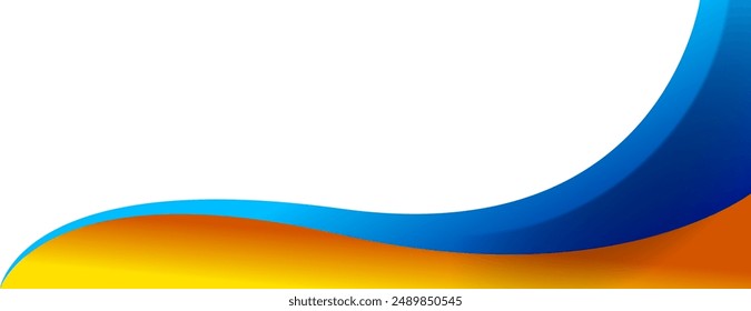 Blau- und Gelbwellenhintergrund für Corporate Banner Design, Business Poster, Präsentation, Web
