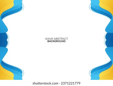 diseño de plantilla de fondo de onda azul y amarillo