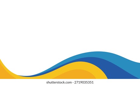 Un fondo azul y amarillo de la onda con un fondo blanco
