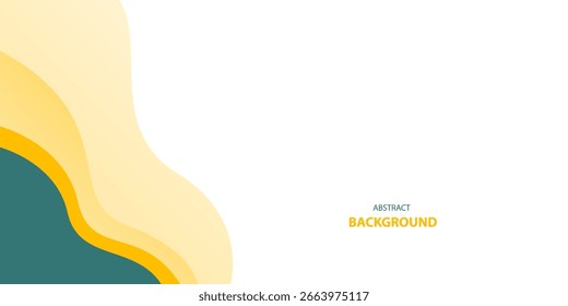 Fundo minimalista de camada de onda azul e amarela com espaço em branco para texto e mensagem.