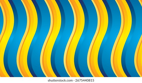 Fondo de patrón moderno de onda azul y amarillo