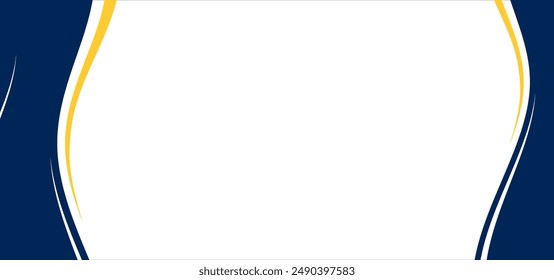 A blue and yellow wave on a white background