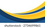 blue and yellow wavy shape background. suitable for business poster design, corporate banner, presentation, flyer, social media post. vector illustration