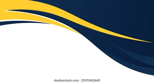 blue and yellow wavy shape background. suitable for business poster design, corporate banner
