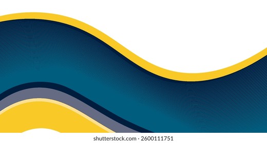 blue and yellow wavy shape background. suitable for business poster design, corporate banner luxury modern eps10.