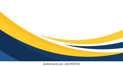 blue and yellow wavy shape background. suitable for business poster design, corporate banner, presentation, flyer, social media post. vector illustration