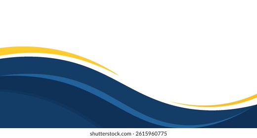 blue and yellow wavy shape background. suitable for business poster design, corporate banner, presentation, flyer, social media post. vector illustration