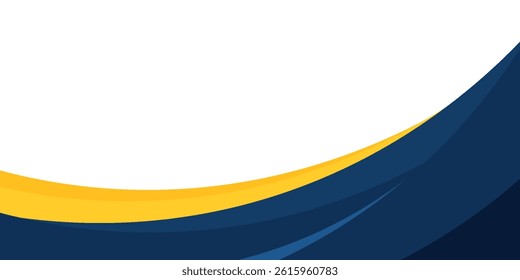blue and yellow wavy shape background. suitable for business poster design, corporate banner, presentation, flyer, social media post. vector illustration